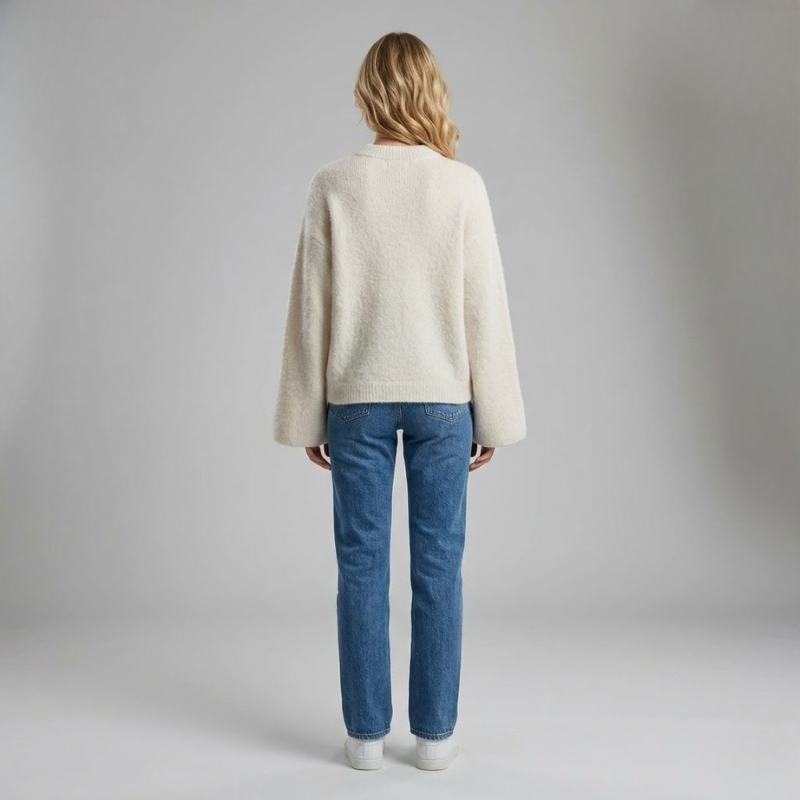 Przytulny damski sweter z okrągłym dekoltem – miękki, najwyższej jakości sweter z mieszanki moheru