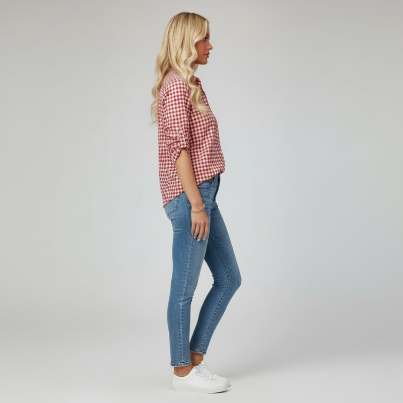 Klasyczna damska koszula zapinana na guziki – przewiewna, wygodna bluzka na co dzień