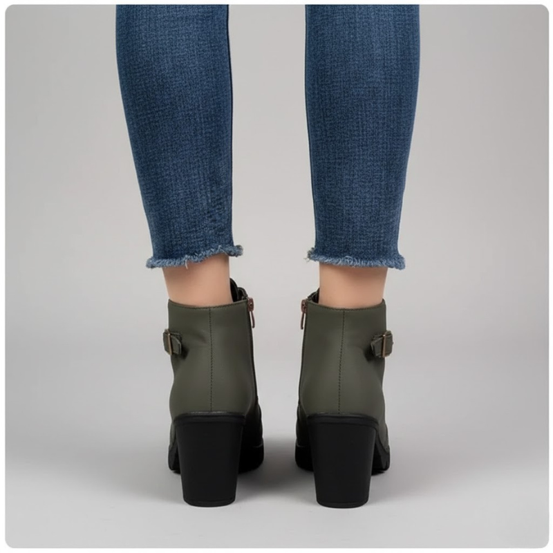 Women's elegant casual premium ankle boots - with a modern zipper