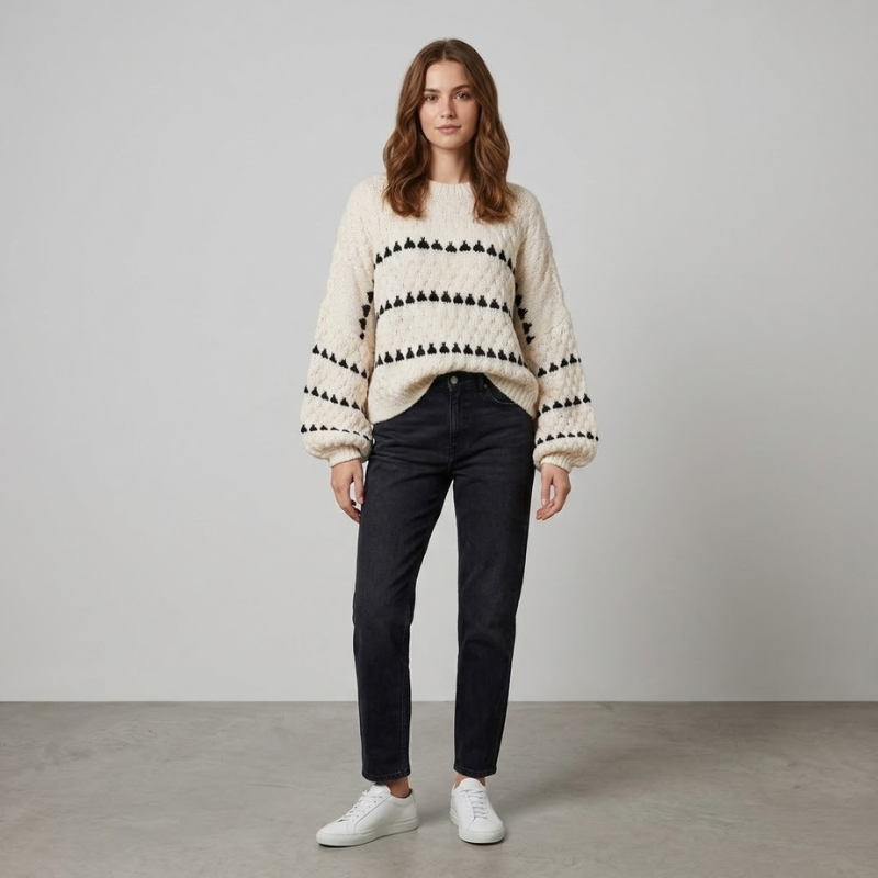 Modny, obszerny sweter z dzianiny – luźny, wygodny i modny sweter dla kobiet