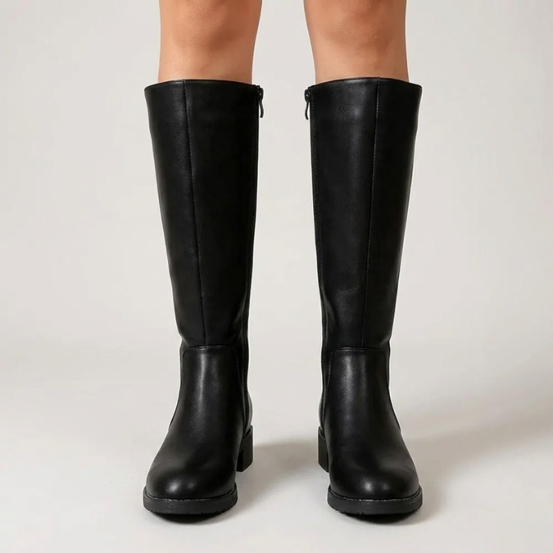 Elegant women's knee-high block heel boots - stylish, comfortable, fashionable footwear