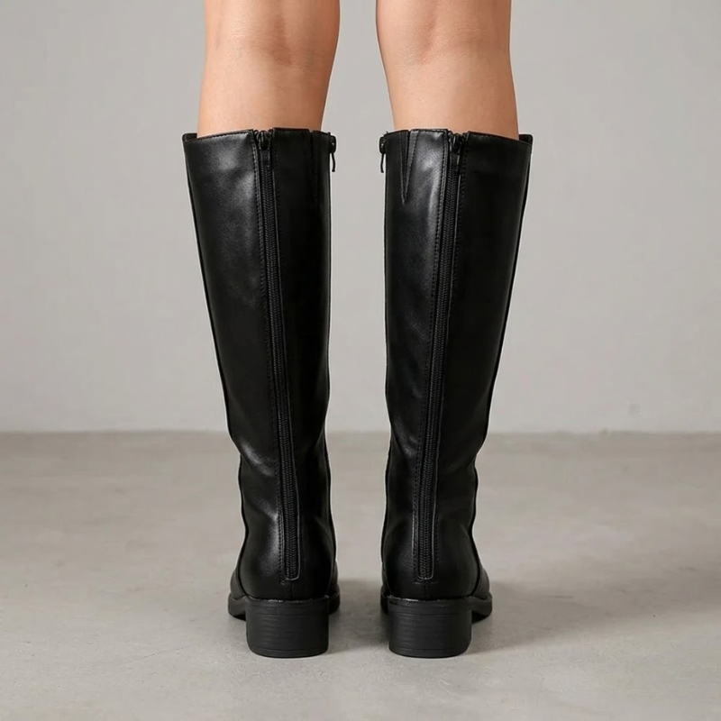 Elegant women's knee-high block heel boots - stylish, comfortable, fashionable footwear