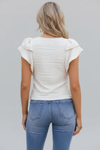 Women's Blouse with Ruffle and Texture – a chic, feminine top with an elegant, multi-layered detail