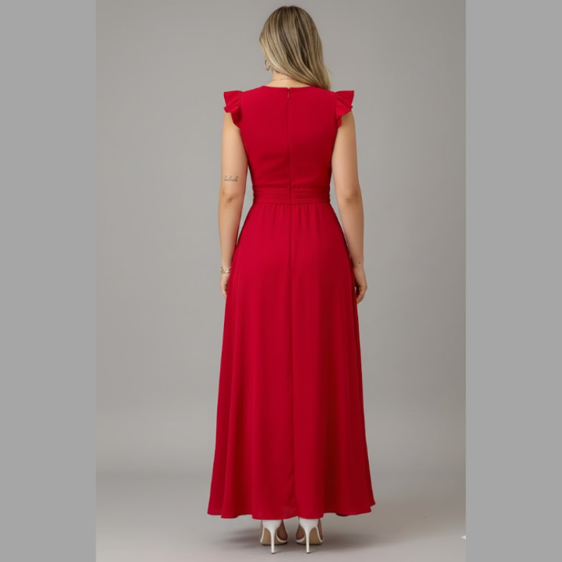 Elegancka asymetryczna sukienka midi dla kobiet – elegancka kreacja na bal maturalny i oficjalne wyjście