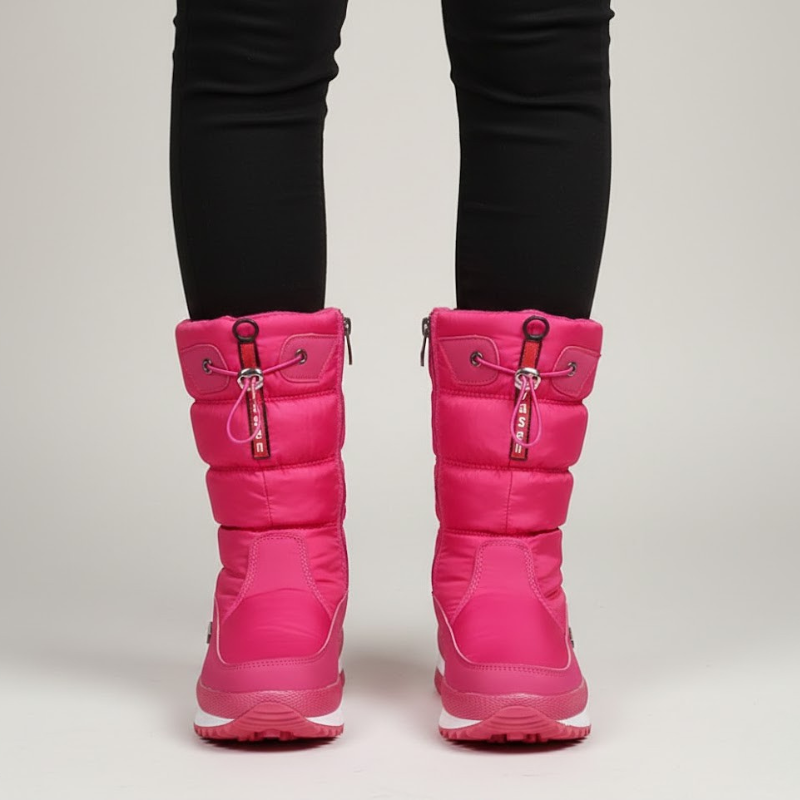 Damskie, ciepłe, zimowe buty z podszewką – wygodne, zapinane na zamek