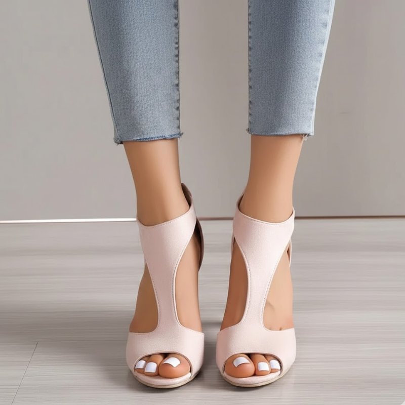 Damskie eleganckie sandały na co dzień z odkrytymi palcami – wygodne buty letnie z zapięciem na zamek błyskawiczny