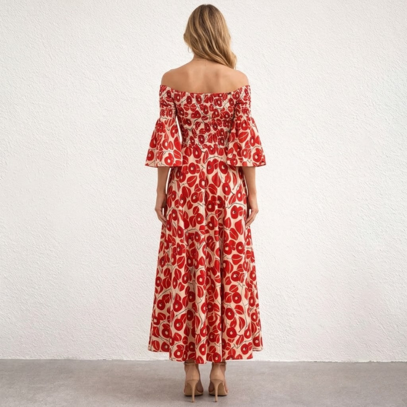 Damska zwiewna sukienka maxi w kwiaty – lekki, elegancki strój na lato