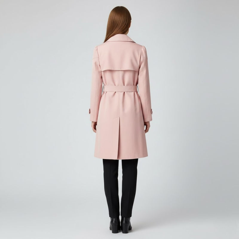 Elegancki damski trencz zapinany na guziki – swobodny styl na co dzień