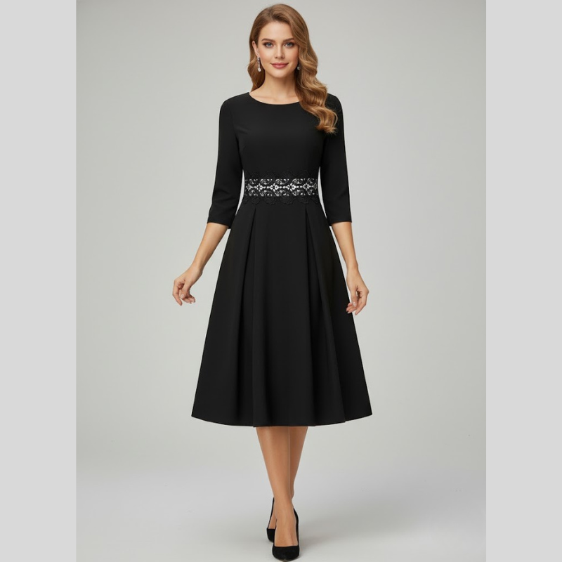 Elegant women's midi cocktail dress – timeless style for evening events