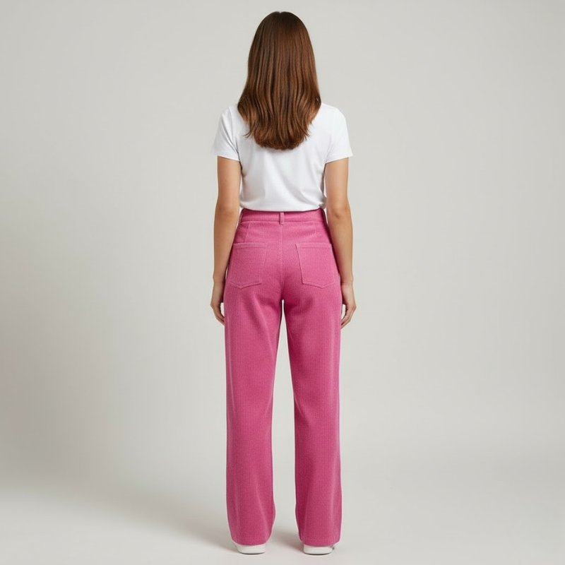 Spodnie retro z szerokimi nogawkami z kordu dla kobiet – modne, codzienne ubrania