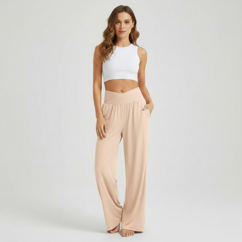 Spodnie do jogi damskie z szerokimi nogawkami – swobodny, elastyczny strój