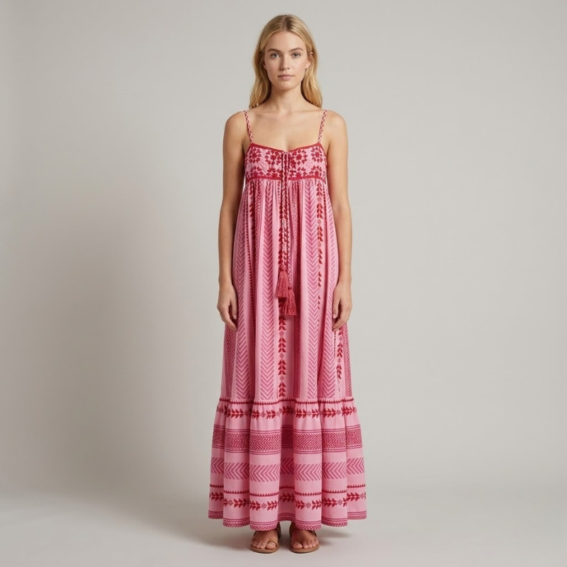 Luźna damska sukienka maxi o kroju litery A – elegancka i zwiewna letnia moda