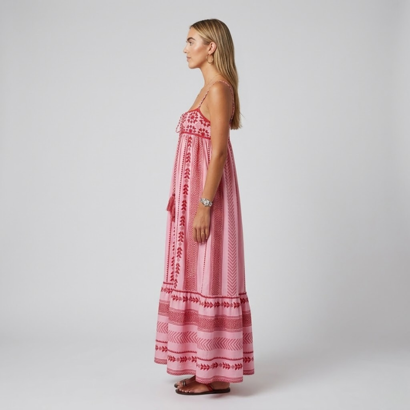 Luźna damska sukienka maxi o kroju litery A – elegancka i zwiewna letnia moda