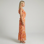 Geblümtes Sommerkleid mit Rüschen – luftiges Damenkleid mit Urlaubs-Print