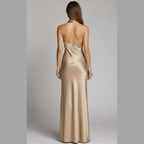 Lenaura | Sukienka maxi damska bez rękawów halter – elegancka suknia wieczorowa
