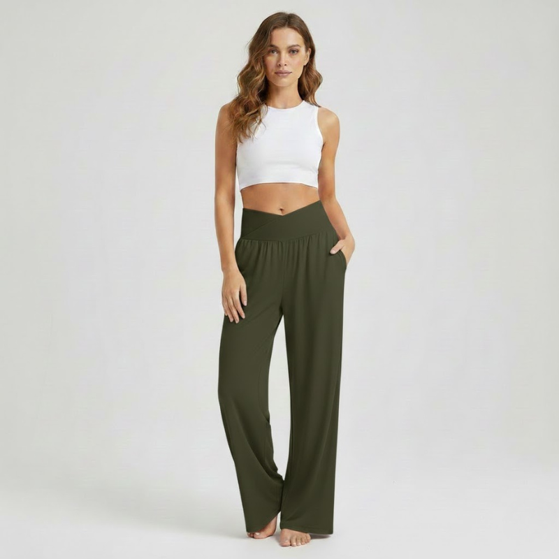 Spodnie do jogi damskie z szerokimi nogawkami – swobodny, elastyczny strój