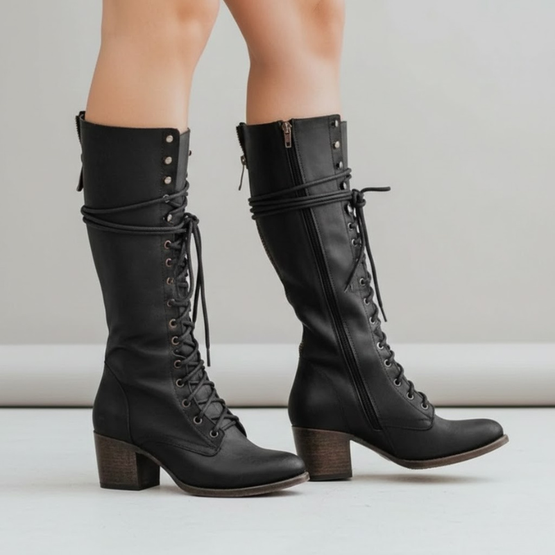 Damskie botki na obcasie ze szpiczastym noskiem – elegancki, modny design zapinany na zamek