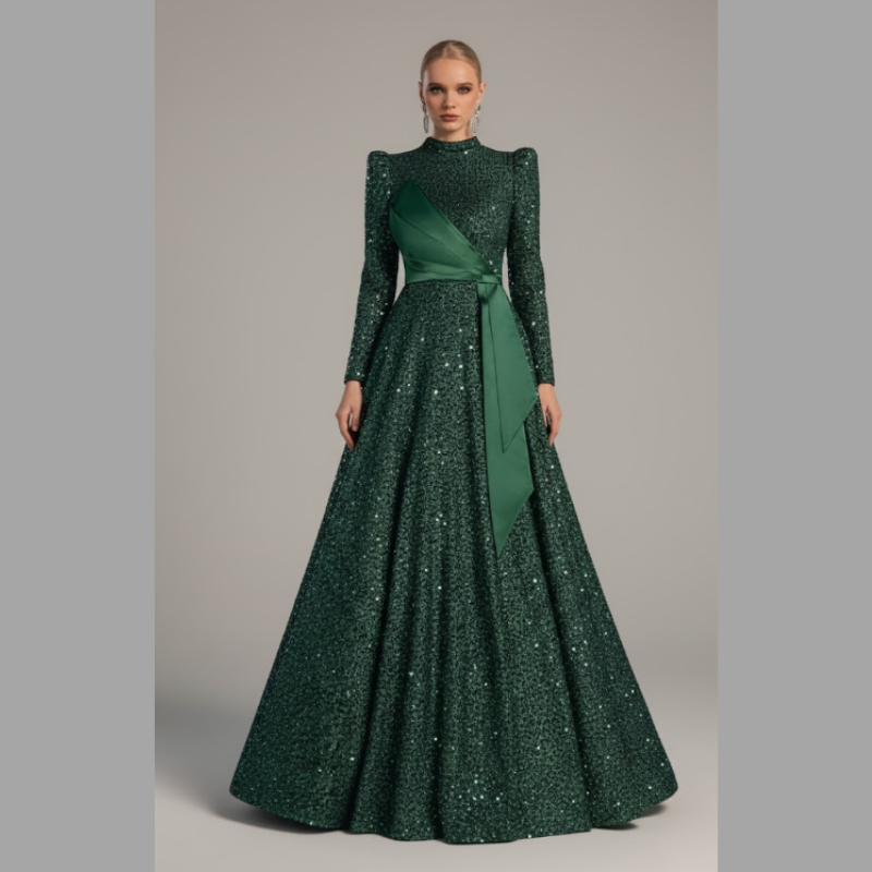 Błyszcząca sukienka maxi z cekinami dla kobiet - Efektowna suknia na bal maturalny i wieczorowe wydarzenie