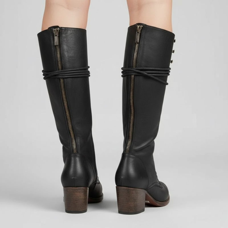 Damskie botki na obcasie ze szpiczastym noskiem – elegancki, modny design zapinany na zamek