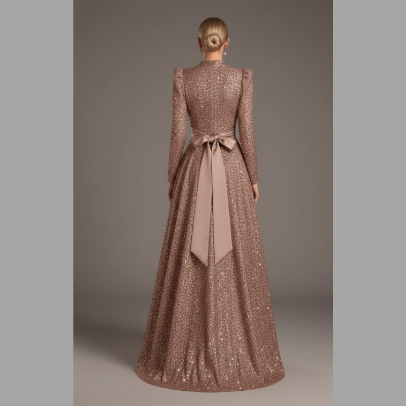 Błyszcząca sukienka maxi z cekinami dla kobiet - Efektowna suknia na bal maturalny i wieczorowe wydarzenie
