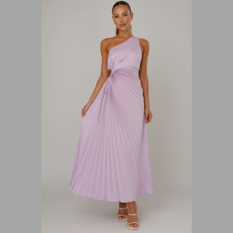 Elegancka plisowana sukienka maxi dla kobiet – szykowny strój na wesele i formalne okazje