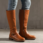 Warme, winterliche Damenstiefel – elegantes Design mit Reißverschluss
