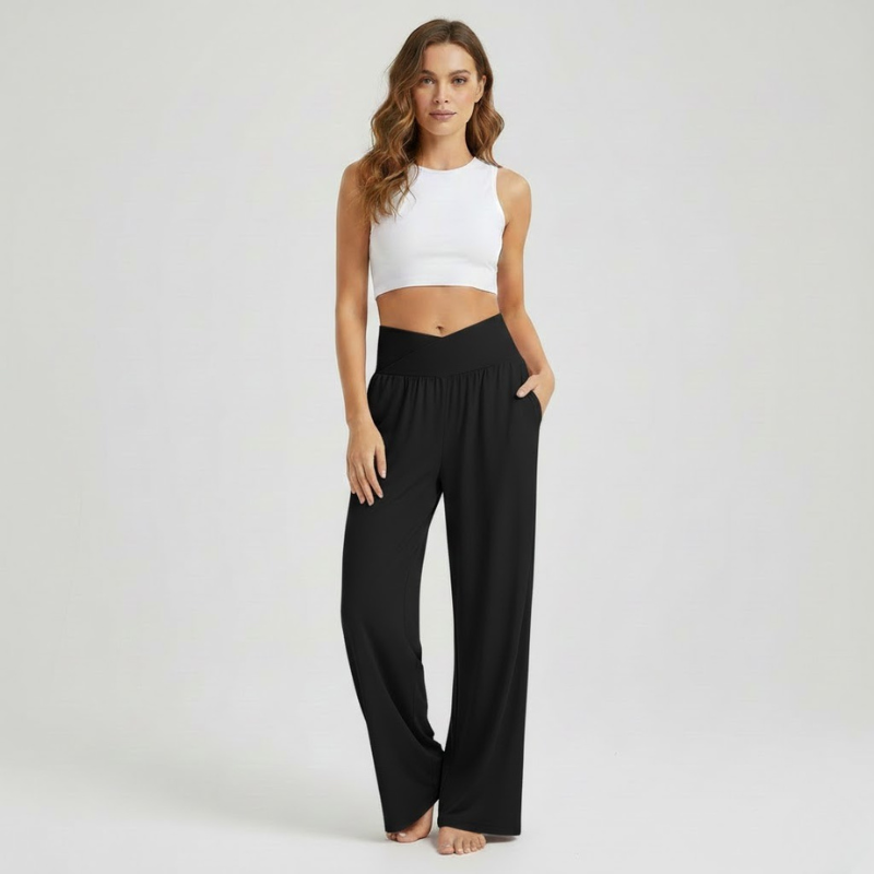 Spodnie do jogi damskie z szerokimi nogawkami – swobodny, elastyczny strój