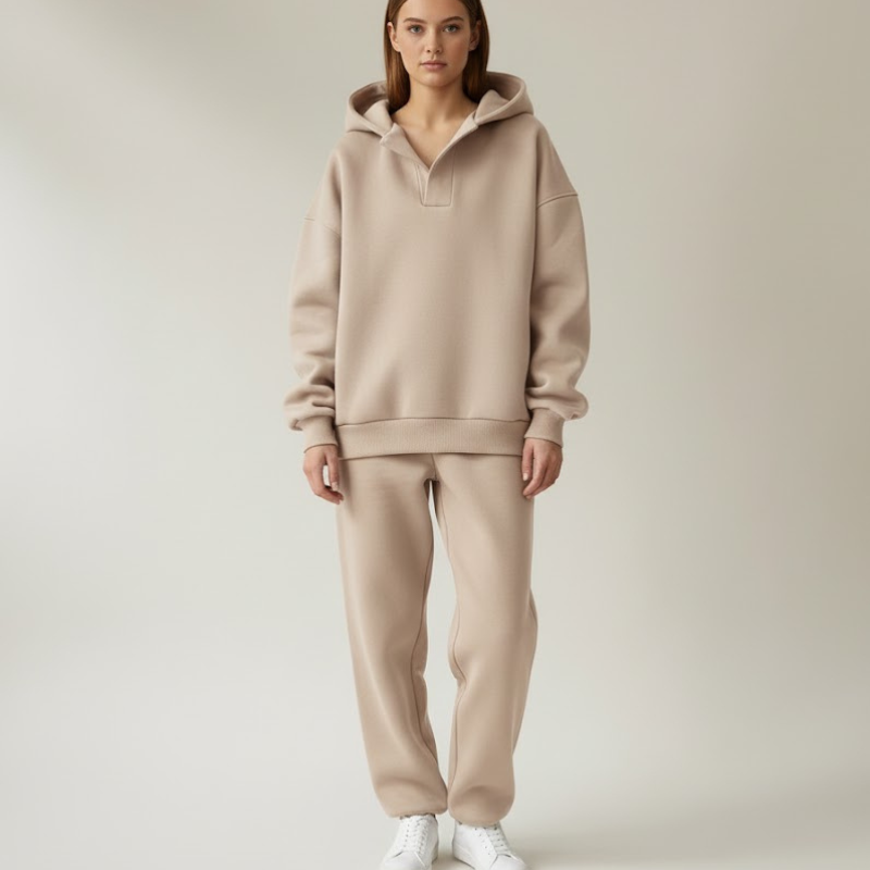 Przytulna, nowoczesna damska bluza z kapturem na zimę – miękka, ocieplana, casualowa odzież uliczna