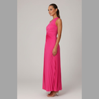 Elegant pleated maxi dress for women – chic outfit for weddings and formal occasions
