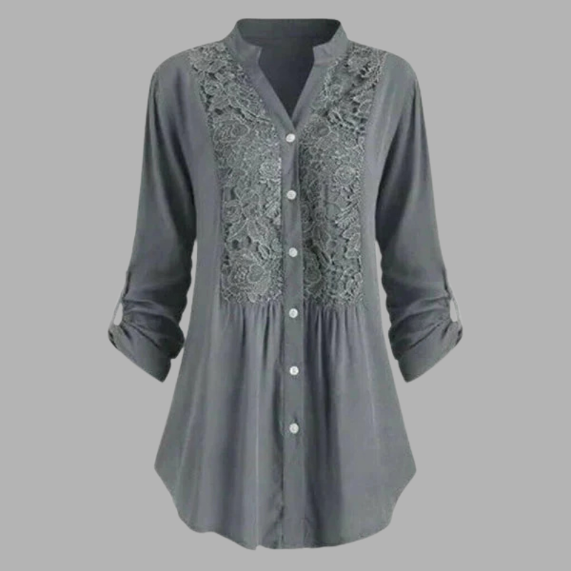 Bluzka damska z kwiatowym haftem – delikatna koronkowa elegancja