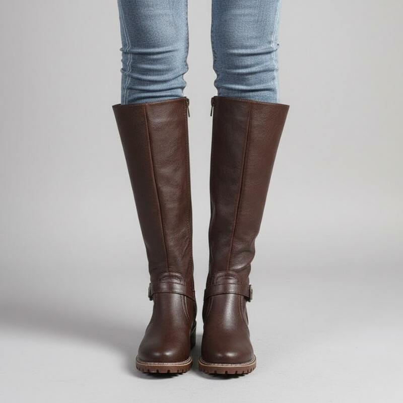 Damskie wysokie klasyczne botki – elegancki design w stylu Heritage