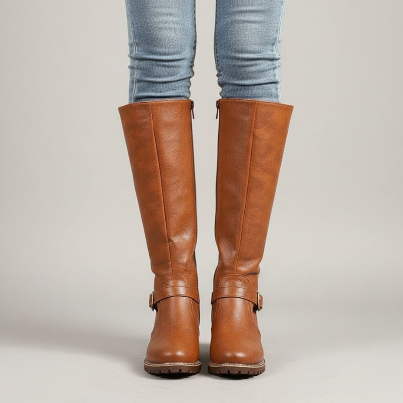 Damskie wysokie klasyczne botki – elegancki design w stylu Heritage