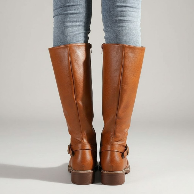 Damskie wysokie klasyczne botki – elegancki design w stylu Heritage