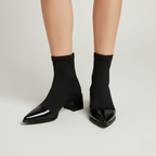 Women's ankle boots with a modern patent leather finish – an elegant style with a block heel