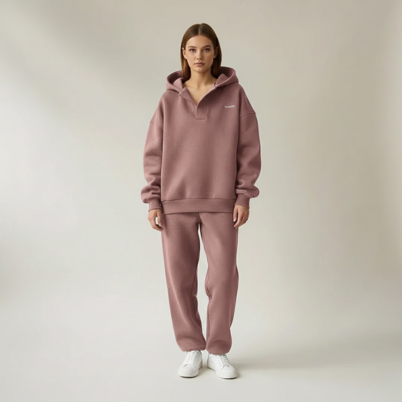 Przytulna, nowoczesna damska bluza z kapturem na zimę – miękka, ocieplana, casualowa odzież uliczna