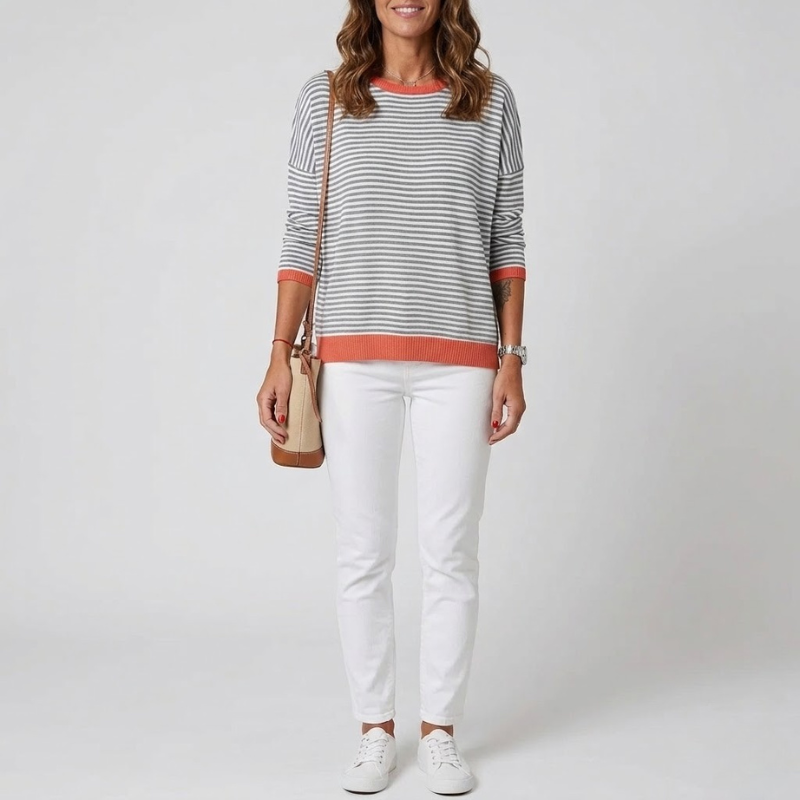 Classic striped sweater - a timeless, comfortable, and casual sweater for women