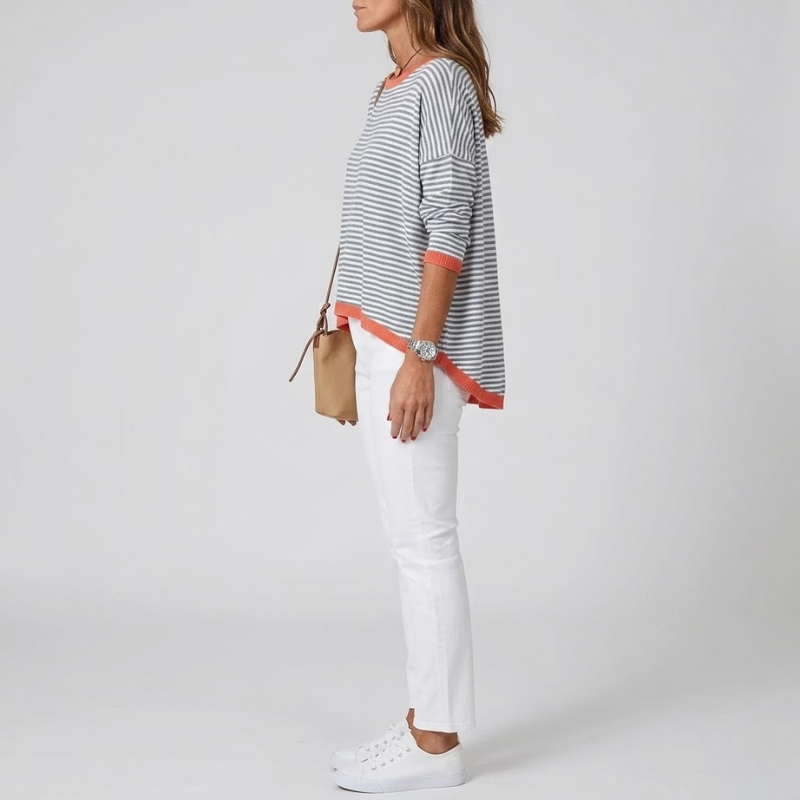 Classic striped sweater - a timeless, comfortable, and casual sweater for women