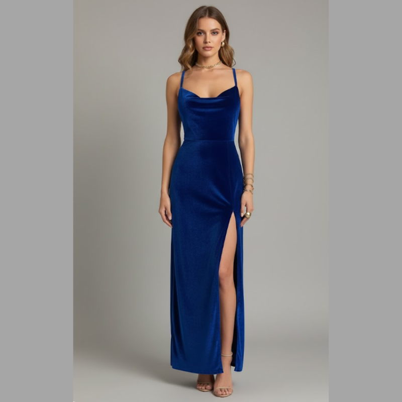 Elegancka sukienka maxi z rozcięciem dla kobiet – wyrafinowany strój na wesele i formalny strój