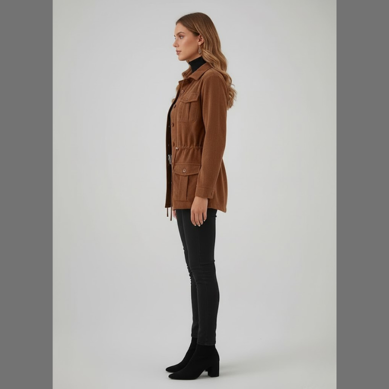 Damska kurtka sztruksowa w stylu retro – wygodna, praktyczna i zgodna z trendami