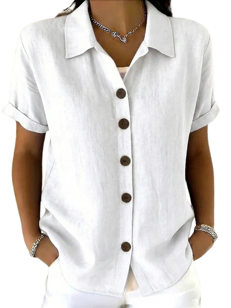 Seravina | Women's short-sleeve button-down shirt – loose fit