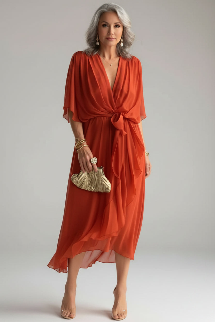 Lekka szyfonowa sukienka midi – Effortless Luxe Fashion