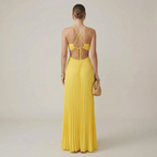 Celina | Elegancka plisowana suknia maxi – formalna sukienka dla kobiet na wesele