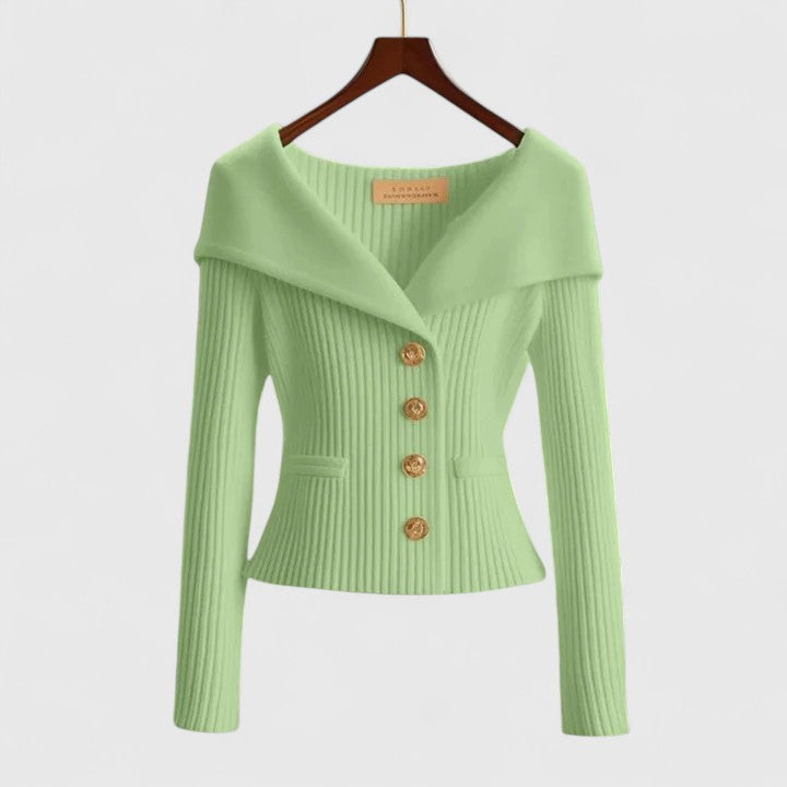 Mikaela | Lekki damski kardigan – elegancki sweter z dzianiny z długimi rękawami