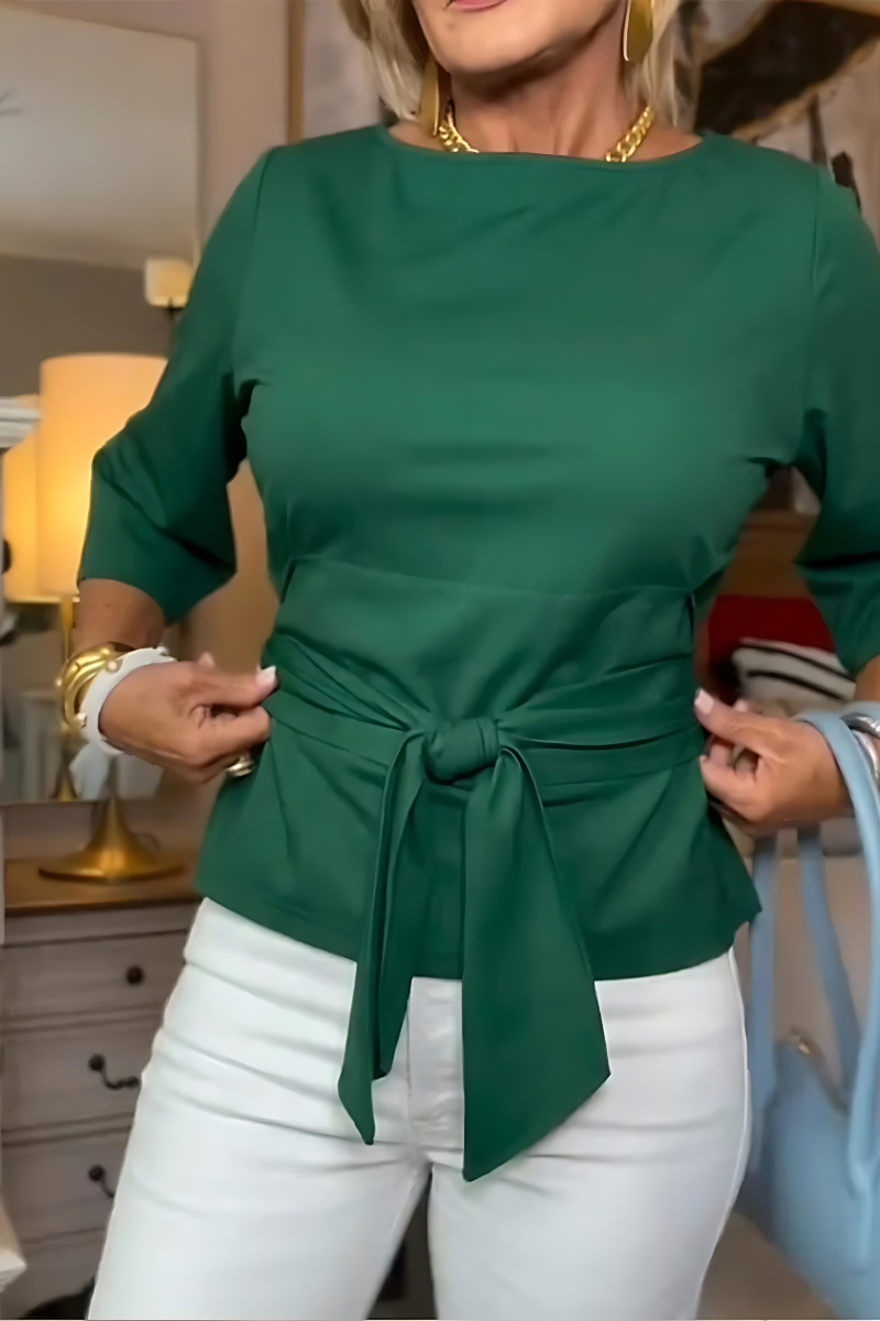 Daria | Women's top with adjustable waist bow – elegant, figure-flattering cut