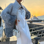Coralie | Women's Sequin Knitted Vest – Shiny Long Sleeve Sweater