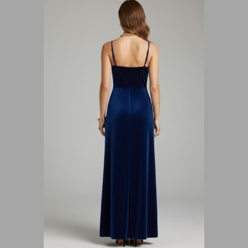 Elegancka sukienka maxi z rozcięciem dla kobiet – wyrafinowany strój na wesele i formalny strój