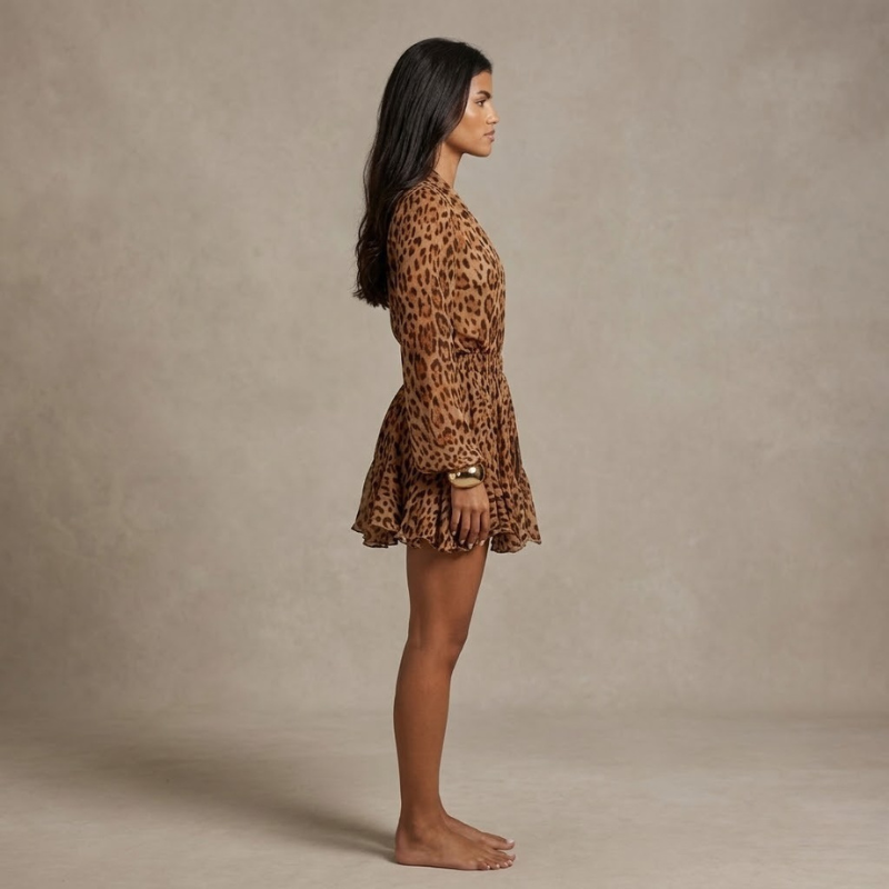 Wild Chic Summer Dress with Leopard Print – flowy, striking women's outfit