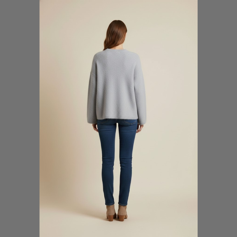 Przytulny sweter z okrągłym dekoltem – modny, codzienny styl zapewniający wygodę