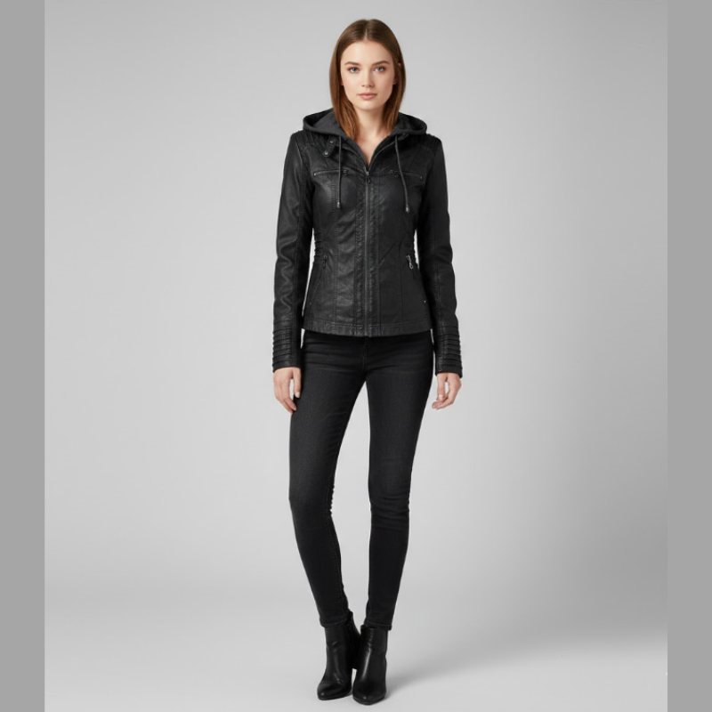 Damska kurtka z kapturem w stylu retro – ponadczasowa, swobodna odzież wierzchnia w stylu vintage