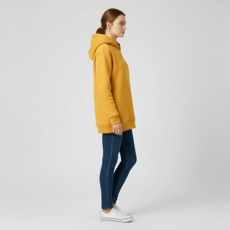 Przytulna damska bluza z kapturem z podszewką z polaru – miękka, ciepła, codzienna warstwa